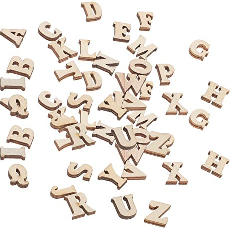 MAGICLULU Wooden Alphabet Letters 100PCS Small Wooden Alphabet Letters 0.6/15mm Unfinished Wood Letters Mini Blank Wood Symbols Wood Pieces for MAGICLULU