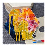 6 Pieces 6'' x 7'' Unfinished Wooden Hexagon Painting Panel Boards for Crafts, Blank Wood Canvas Panels for Pouring Art Cregugua