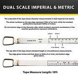 Perfect Pi Diameter Circumference Tape Measure - Imperial and Metric Tape Measure 1/2-inch by 12ft / 3.5m Use for Measuring Cylindrical Objects (Pipe PERFECT MEASURING TAPE