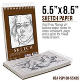US Art Supply 20 Piece Artist Drawing, Sketch and Painting - Paper and Brush Accessory Pack US Art Supply