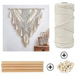 LECZIVOEN Macrame Kit, All in Macrame Supplies 109Yards x 3mm Macrame Cord,DIY Macrame Kit for Adults Beginners, Macrame Beads with Wooden Rings and LECZIVOEN