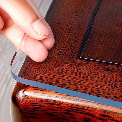 OstepDecor Clear Table Protector 2mm Thick, 24 x 48 Inch Clear Table Cover Protector, Plastic Table Cover, Clear Desk Mat Desk Pad, Desk Protector OstepDecor