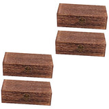 NOLITOY 2 Sets 2pcs Solid Wood Storage Box Antique Decor Small Containers Country Jewelry Wood Decor Unfinished Wood Jewelry Storage Case Retro Style NOLITOY