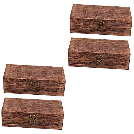 NOLITOY 2 Sets 2pcs Solid Wood Storage Box Antique Decor Small Containers Country Jewelry Wood Decor Unfinished Wood Jewelry Storage Case Retro Style NOLITOY