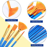 AROIC Acrylic Paint Brush Set, 30 pcs Nylon Hair Paint Brushes for All Purpose Oil Watercolor Face Body Rock Painting Artist, Small Paint Brush Kits AROIC