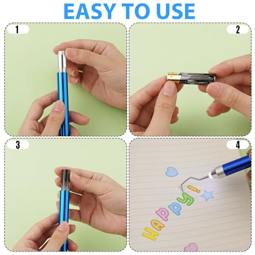 3pcs Weeding Pen for Vinyl, Craft Weeding Tool with Led Light 3 Styles Pin and Hooks Vinyl Tool Kit for DIY Paper Iron on Projects Silhouettes PEUTIER