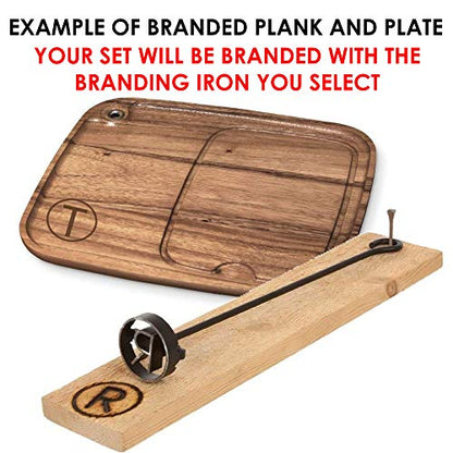 Letter T Branding Iron by BBQ Fans for Perfect Steak, Buns, Wood & Leather - WoodArtSupply