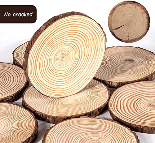 8Pack 6"-7" Round Rustic Woods Slices Unfinished Wood Great for Weddings Centerpieces Craft - WoodArtSupply