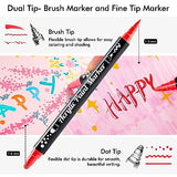 Shuttle Art 36 Colors Dual Tip Acrylic Paint Markers, Brush Tip and Dot Tip Acrylic Paint Pens for Rock Painting, Ceramic, Wood, Canvas, Plastic, Shuttle Art