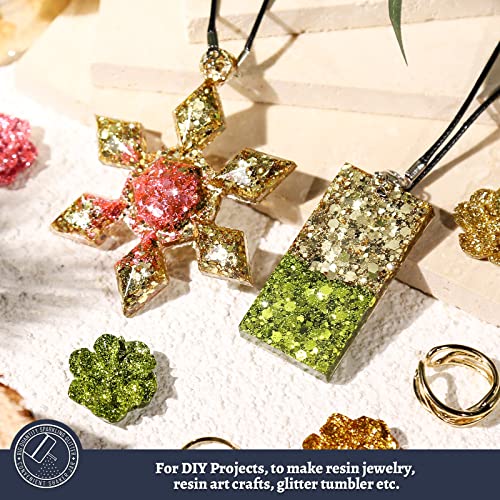 LEOBRO Champagne Gold Glitter, Chunky Glitter, 150g/5.29oz Glitter, Craft Glitter for Resin, Mixed Chunky Glitter Metallic Chunky Glitter for Crafts, LEOBRO