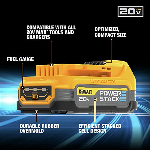 DEWALT 20V MAX* Starter Kit with POWERSTACK™ Compact Battery and Charger (DCBP034C) DEWALT