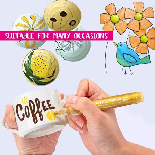 LANRENWENG Acrylic Paint Marker Pens 60 Color Painting Markers for Christmas Rock Painting with Canvas Bag, Stone, Ceramic, Glass, Wood, Fabric, LANRENWENG