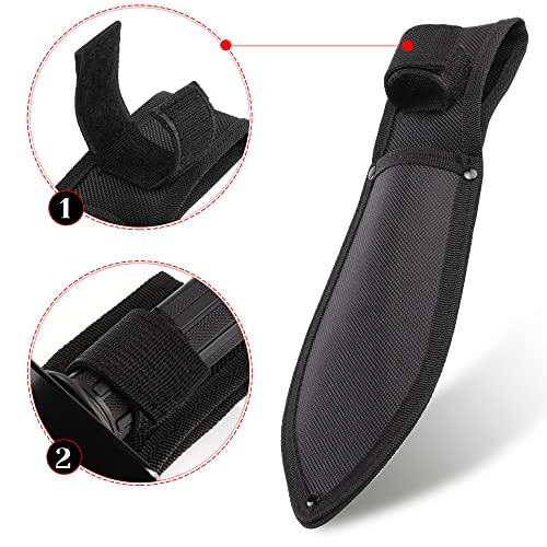 Metal Detector Shovel, Kemaier Heavy Duty Double Serrated Edge Digger, Metal Detecting Digging Tool with Sheath for Belt Mount, Gardening Accessories Kemaier