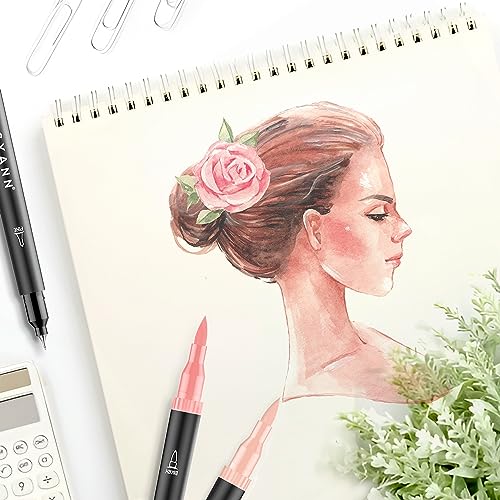 Mogyann Skin Tone Markers, 12 Pack Dual Brush Pens for Art Drawing Sketching Mogyann