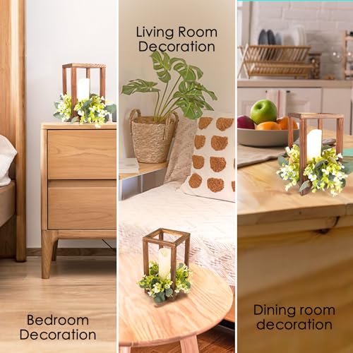 Neoflavie 12 Pcs Wooden Wedding Lantern Centerpiece, Lantern Candle Holder for Rustic Wedding Table Decoration, Farmhouse Candle Lantern for Neoflavie