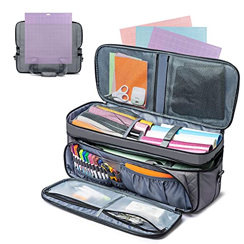 LZXYBIN Carrying Case for Cricut Maker 3/Maker/Explore 3/Explore Air 2, Bag Only with Dust Cover, Organization and Storage Tote Bag for Cricut Bundle - WoodArtSupply