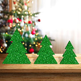 Whaline 6Pcs Christmas Tree Wooden Cutouts 3 Sizes Unfinished Xmas Tree Table Wooden Signs Farmhouse DIY Tiered Tray Decor for Christmas Home Kitchen Whaline
