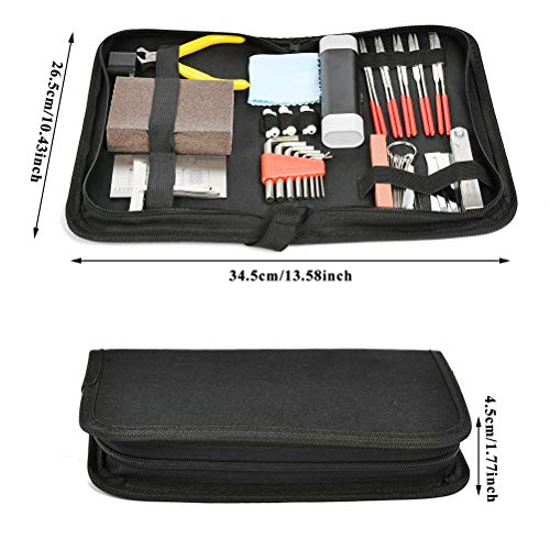 TIMESETL 44 Pcs Guitar Repairing Maintenance Tool Kit, Complete Stainless Steel Guitar Setup Kit Repair Tools for Guitar Ukulele Bass Mandolin Banjo - WoodArtSupply