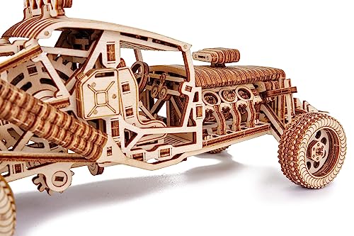 Wood Trick Mad Buggy Car 3D Wooden Puzzle for Adults and Kids to Build - Rides up to 25 feet - Detailed and Sturdy Design - Engineering DIY Wooden Wood Trick