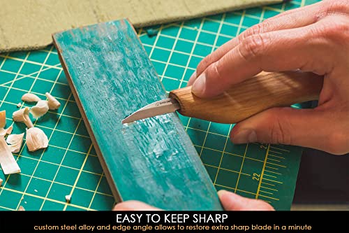 BeaverCraft Wood Carving Knife C15 1.5" Wood Whittling Knife for Details Wood Carving Knives - Chip Carving Knife Woodworking Wood Carving Tools for BeaverCraft