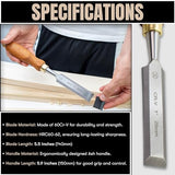 Mt Diablo Wood Chisel Set - 4pc with waxed canvas tool roll. This set of woodoworking tools comes in 4 sizes and comes with a hand tool bag. Mt Diablo