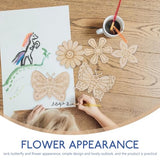 KALLORY 18pcs Unfinished Wooden Cutouts Butterfly Wood Slices Flower Unfinished Wood Cutouts Blank Wooden Paint Crafts for Kids Painting DIY Crafts KALLORY