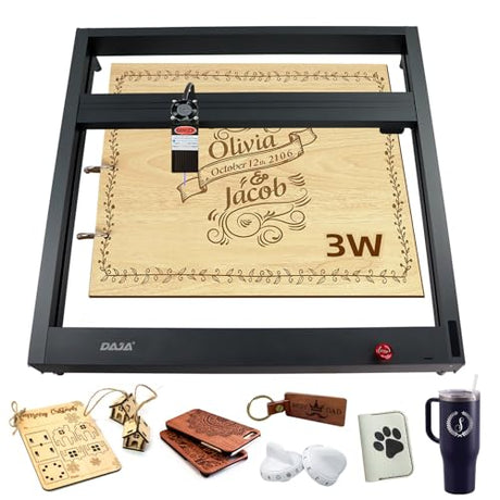 DAJA 3W Laser Engraver 24,000 mm/min (400 mm/sec) Engraving Speed Perfect for Wood, Metal, Leather, Glass, and More Ideal for Small Business and DIY FONLAND