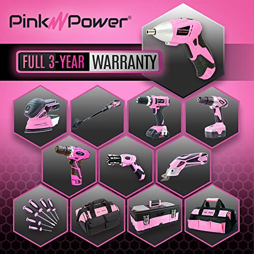 Pink Power 3.6V Cordless Electric Screwdriver Rechargeable Electronic Mini Automatic Gyroscopic Screw Gun Kit for Home - with Battery Indicator LED - WoodArtSupply