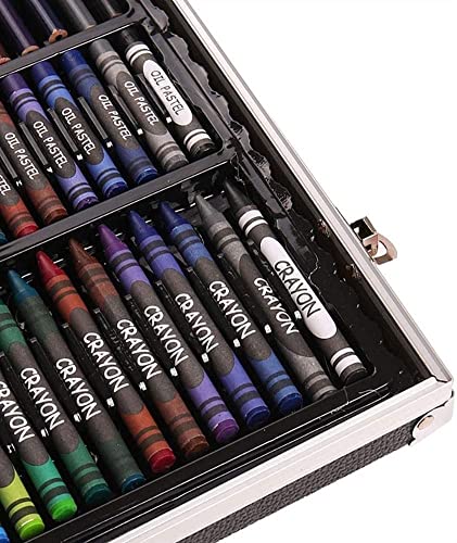 RMENST 150 Piece Deluxe Art Set, Art Box & Drawing Kit, Oil Pastels, Colored Pencils, Watercolor Cakes, Sketch Pencils, Paint Brush, for Kids, Teens - WoodArtSupply