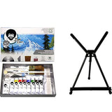 Bob Ross Master Artist Oil Paint Set Bundle with Aluminum Table Easel (2 Items) Jerry's Artarama