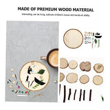 VILLCASE 1 Set DIY Log Painting Natural Wood Slices Painting Kit Unfinished Blank Sign Handmade Wood Painting Kids Toys Kid Craft Wedding Christmas VILLCASE