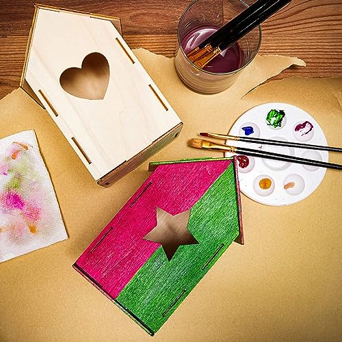 Mini Wood Bird Houses for DIY Crafts (4 Designs, 8 Count) - WoodArtSupply