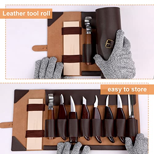 Wood Whittling Kit-Wood Carving Tools Kit with 8 pcs Whittling Knife-Widdling Kit for Spoon, Bowl Or Woodwork-Woodworking Kit Gifts for Men-Wood - WoodArtSupply