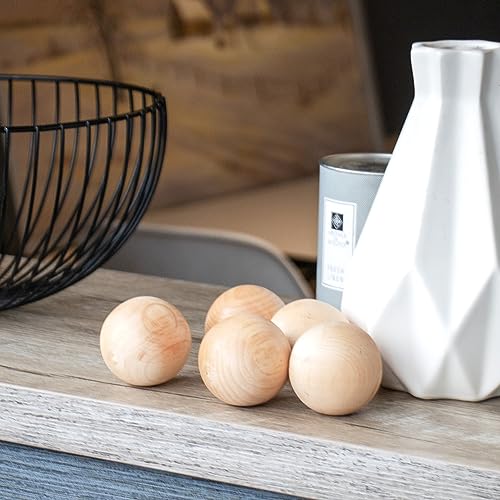 Rustic Woodcraft Supplies - 10 Hollow Wooden Spheres, 2.4 Inch - Unfinished Wood Decor - Wood Spheres for Custom Creations and DIY Projects AEVVV