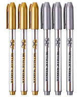 Mr. Pen- Metallic Paint Markers, 6 Pack, Silver and Gold, Silver Paint Marker, Gold Ink Pen, Silver Pen, Silver Markers Permanent Metallic, Silver Mr. Pen