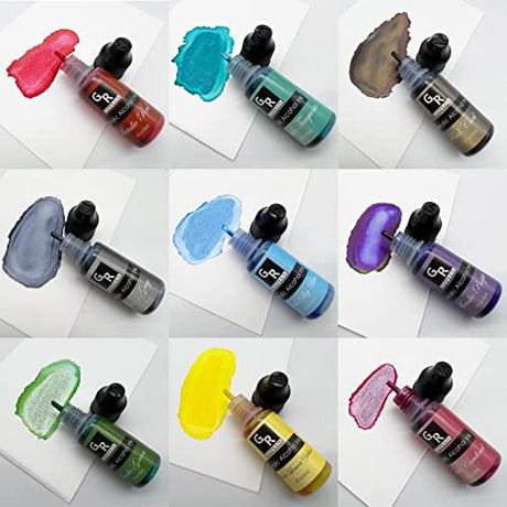 Metallic Alcohol Ink Set - 26 Metallic Colors Alcohol Based Ink for Resin Art GR DZPLUS