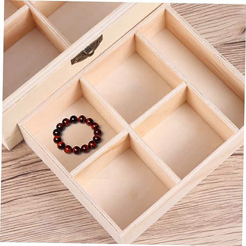 NOLITOY 1pc Box Unfinished Wooden Chest Unfinished Wood Treasure Chest Unfinished Wooden Jewelry Storage Unfinished Drawer Case Wood Crafts Wooden NOLITOY
