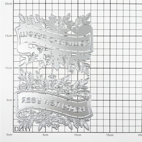 DzIxY Christmas English Word lace Metal Cutting Dies for Card Making Kit Embossing Paper Die Cuts Scrapbook Machine Stencils Storage Pockets Supplies DzIxY