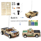 TOYLOGS Wooden Car Model Kit Truck - DIY 3D Puzzle Toy with Remote Control, Solar Power Panel - STEM Projects for Kids Ages 8-12, Educational Science TOYLOGS