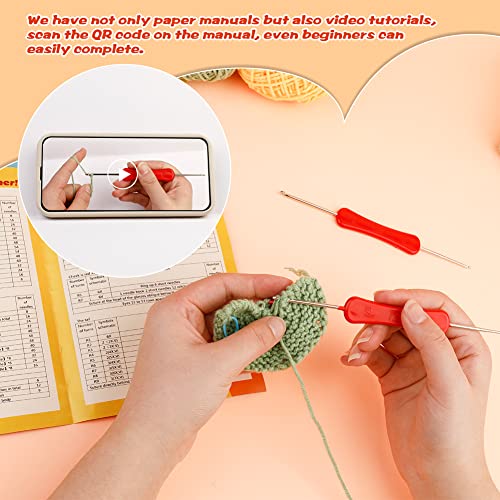 kdafio 3 Pcs DIY Crochet Animal Kit, Fox Plush Doll, Elephant Plush Doll, Dinosauria Plush Doll,Clear Easy to Follow Instructions for Starter kdafio