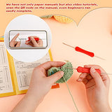 kdafio 3 Pcs DIY Crochet Animal Kit, Fox Plush Doll, Elephant Plush Doll, Dinosauria Plush Doll,Clear Easy to Follow Instructions for Starter kdafio