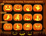 NESSTU Pumpkin Carving Kit with Stencils, 28 PCS Halloween Pumpkin Carving Tools, Professional Pumpkin Carving Set, Heavy Duty Stainless Steel NESSTU