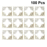 Exceart 100pcs Unfinished Wood Slices Wooden Book Corner Protectors DIY Craft Wood Embellishments for Scrapbooking Album Menu Home Wedding Decoration EXCEART