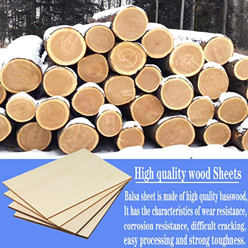 Unfinished Wood Pieces,20Pcs Basswood Sheets 150X100X2mm 1/16,Thin Plywood Wood Sheets for Crafts,Perfect for DIY Projects, Painting, Drawing, Laser, Wood Engraving, Wood Burning and CNC Cutting