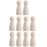Ciieeo 10pcs DIY Plain Blank Wooden Peg Dolls Unfinished Wooden Peg Dolls Decorative Peg Doll for DIY Arts and Crafts Ciieeo