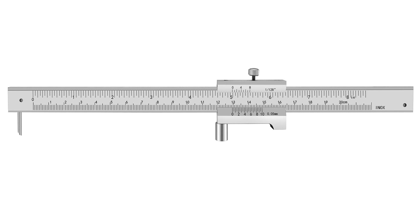 ZLKSKER Parallel Crossed Caliper 0-20cm (0-8 inch) with 2 Carbide Scriber/Needle, Stainless Steel Vernier Calipers, Marking Gauge, Marking Tool - WoodArtSupply