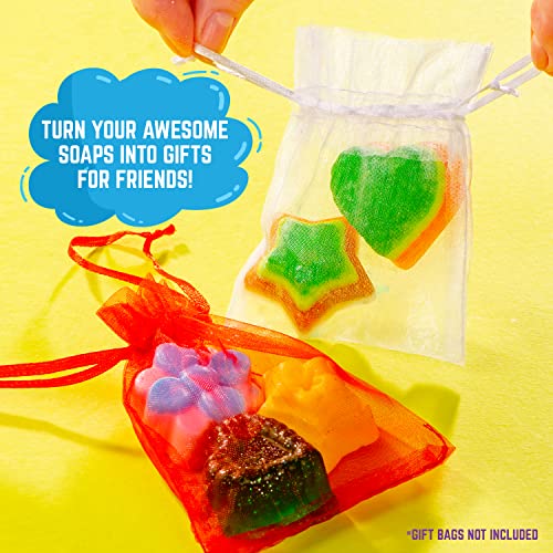 GirlZone Little Artisan Make Your Own Soap Kit, Over 100 Awesome Pieces in One Soap Making Kit to Create 12 Cake Kids Soap with Yummy Scents and GirlZone