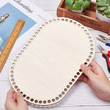 PH PandaHall Wooden Basket Bottom, 11.8 x 7.6 Inch Oval Wooden Base Shaper Blank Crochet Base for Thick Yarn DIY Knitting Basket Weaving Supplies PH PandaHall