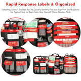 Pasenhome First Aid Kits, Trauma First Aid Kit, Premium Emergency Kits, First Aid Bag with Labelled Compartments for Home, Office, Car, Outdoor, Pasenhome
