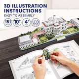 CubicFun 3d Puzzles for Adults LED Rotatable White House with Detailed Interior Model Kit, Lighting 3d Puzzle US Architecture Building Family Puzzle CubicFun